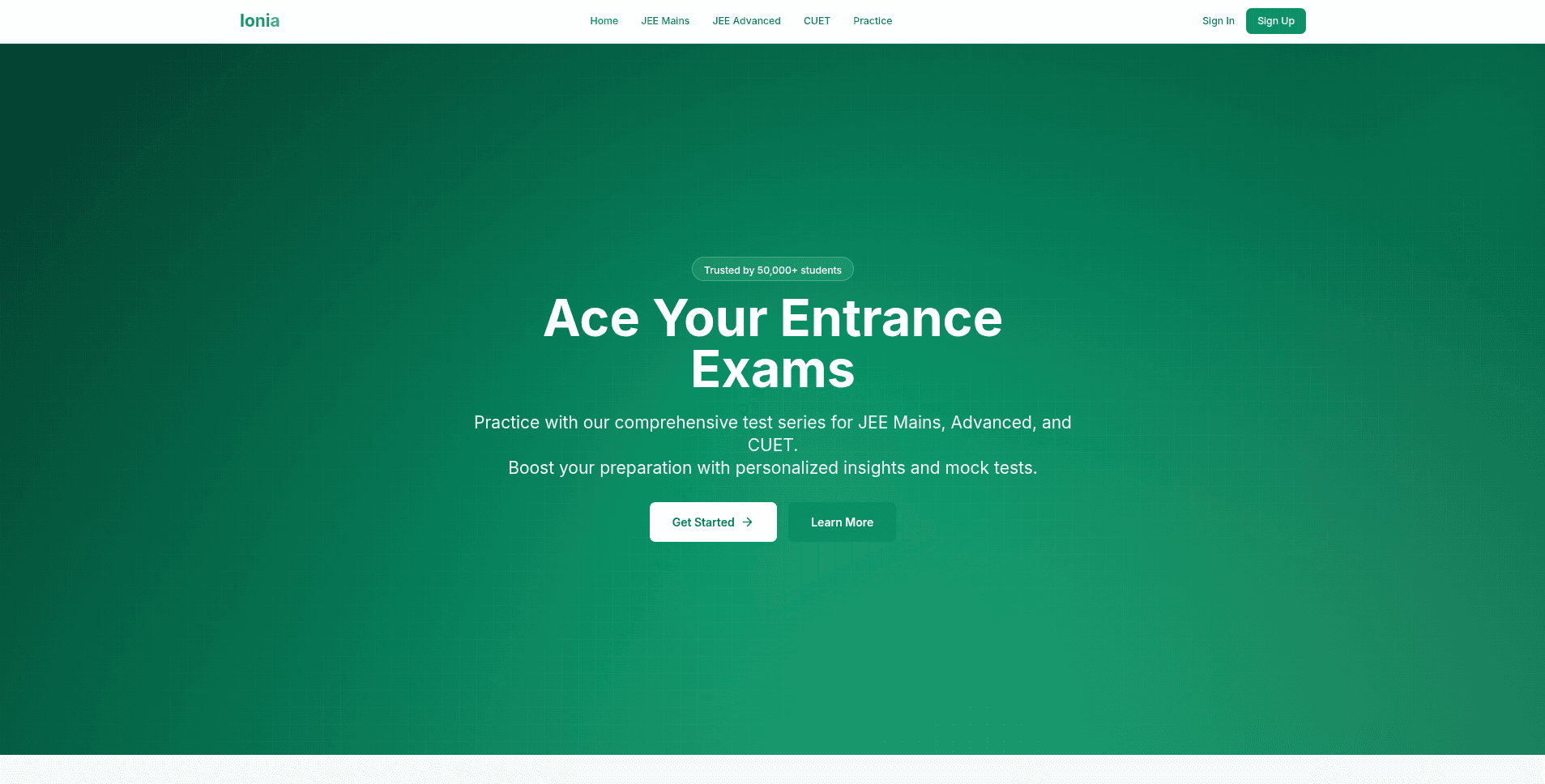 iONIA Platform - AI-Powered Competitive Exam Preparation System