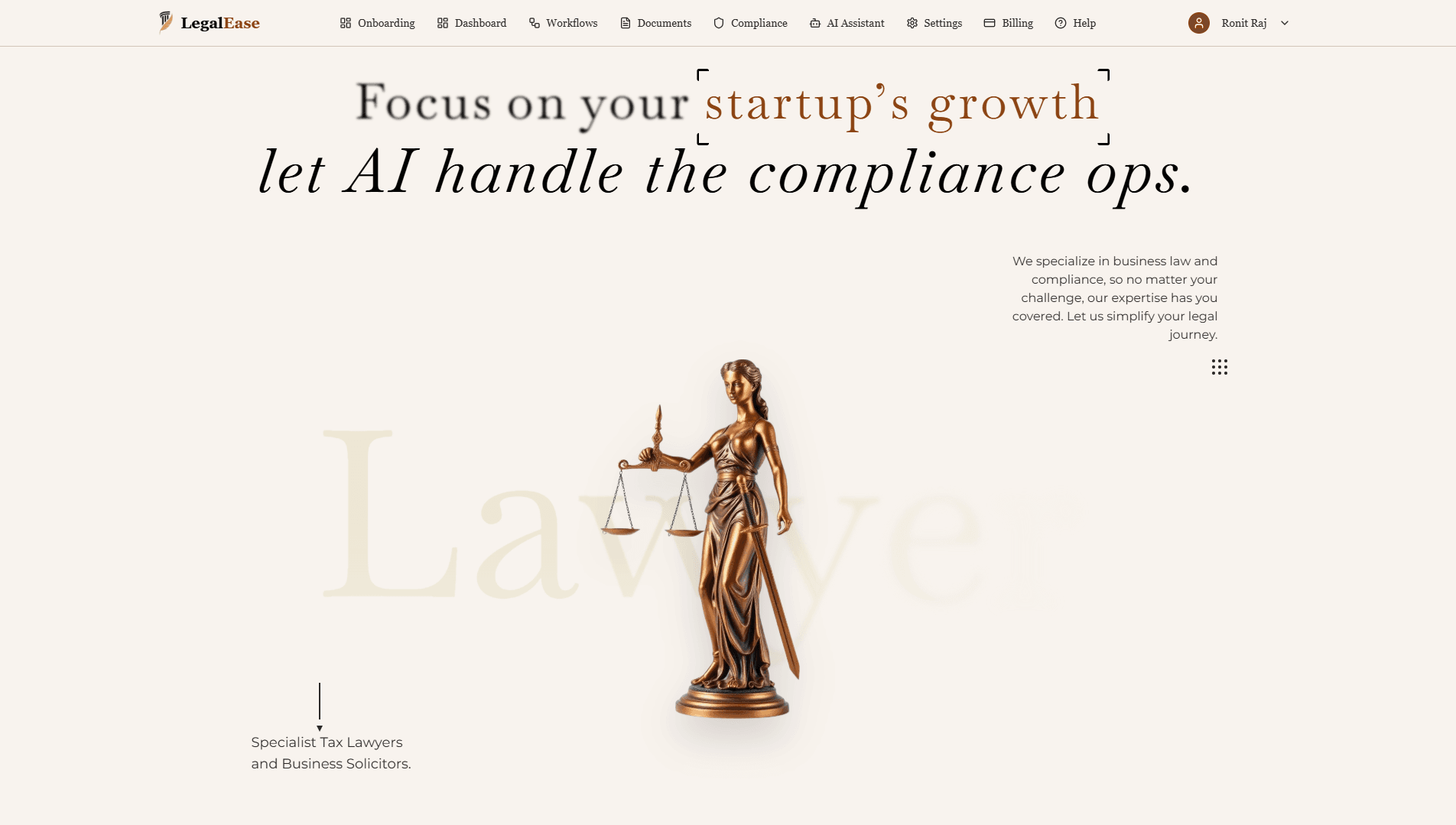 LegalEase - AI-Powered Legal Compliance & Tax Automation for Indian SMEs