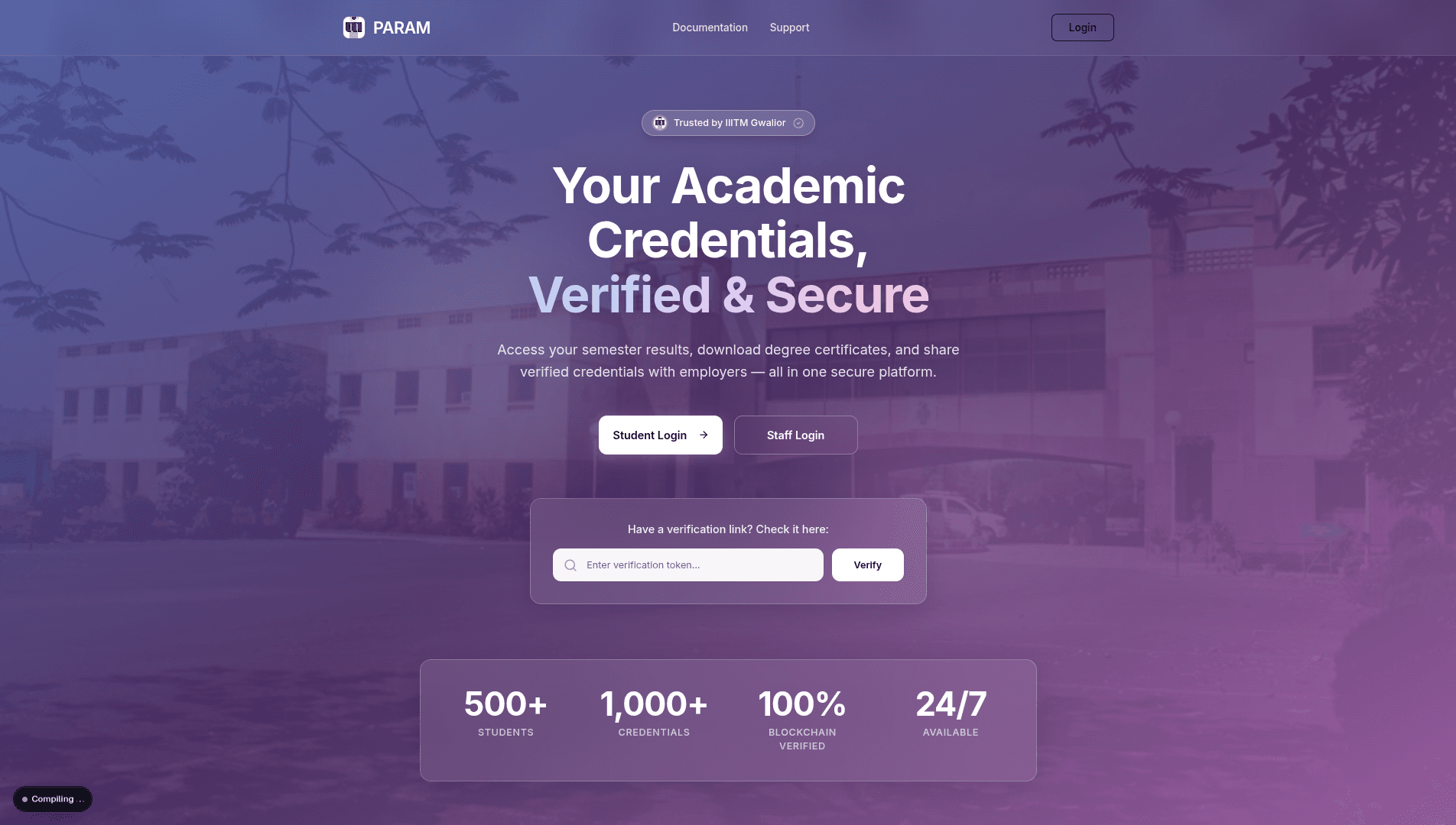 PARAM - Blockchain-Based Academic Credential Verification for ABV-IIITM Gwalior